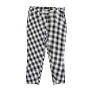 Talbots Chatham Ankle Pants Sz 10P Black White Gingham Buffalo Check Minimalist